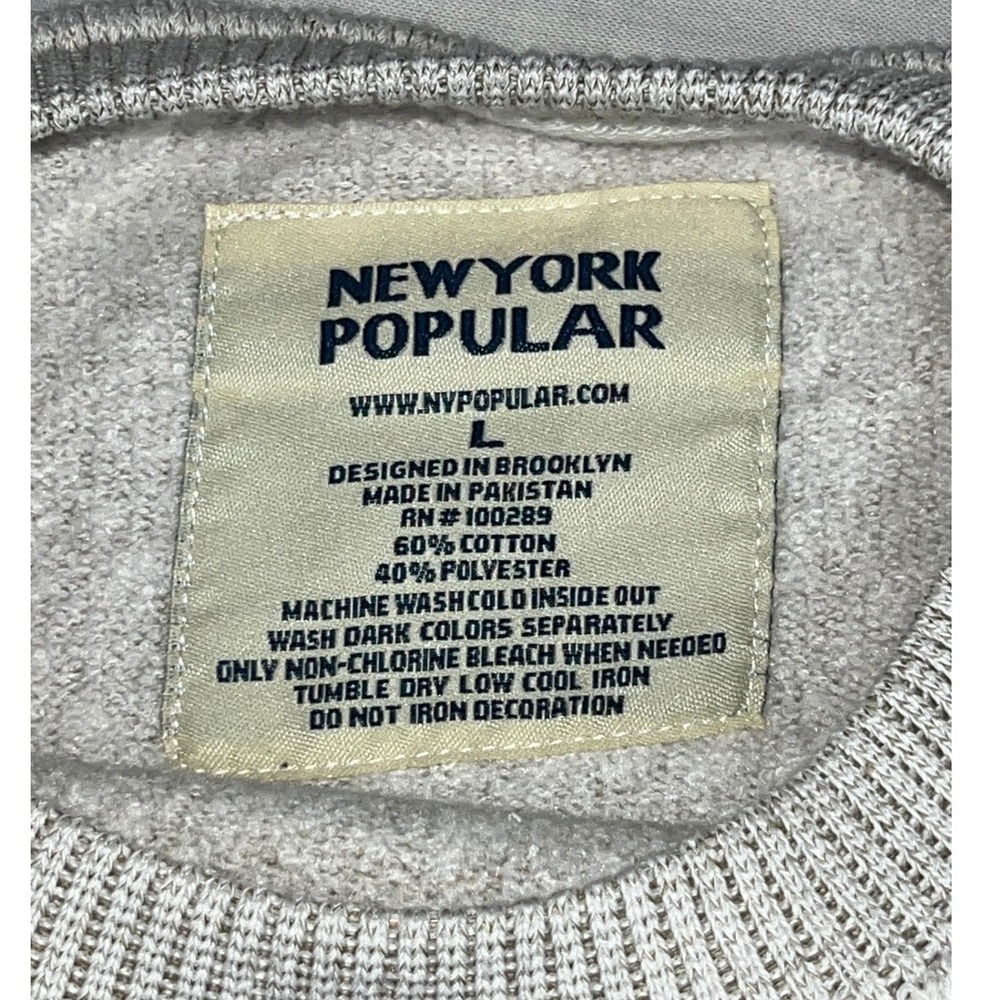New York Popular Pittsburgh Sweatshirt Mens Large Oatmeal Crewneck Pullover NEW - Picture 5 of 8